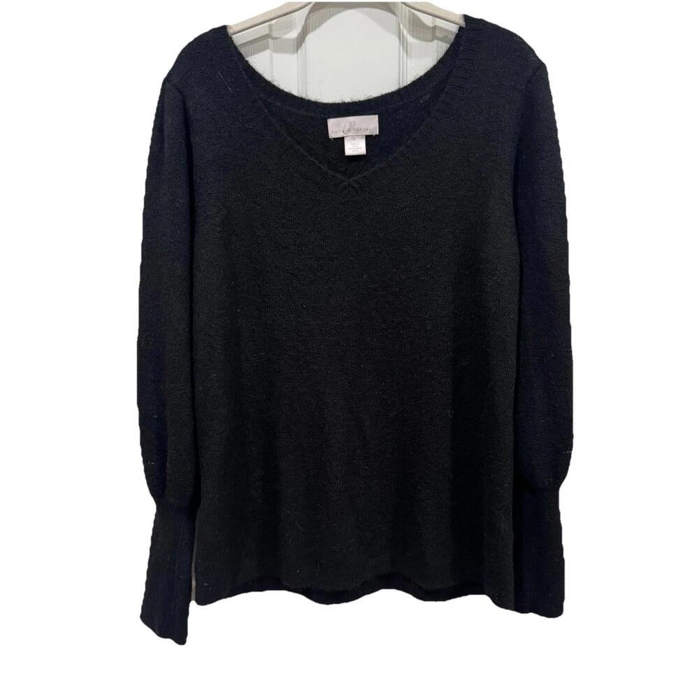 Rachel Parcell Nordstrom Juliet Puff Sleeve Sweater Black Women’s XL Wool Blend